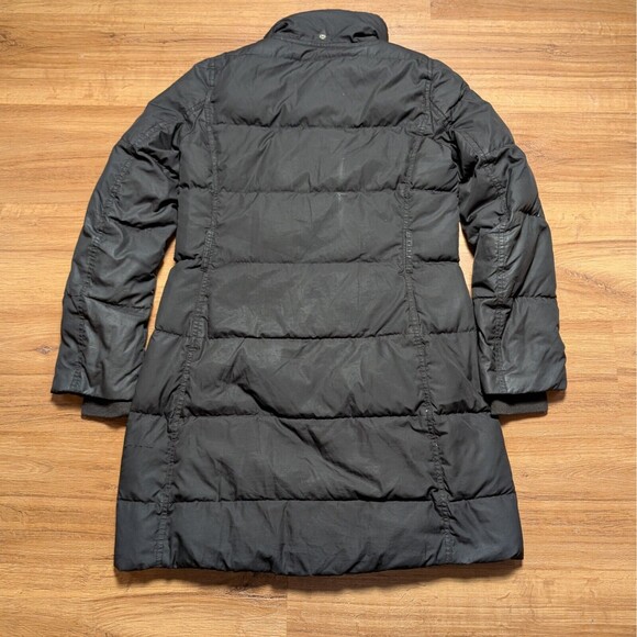 J Crew Puffer Jacket Women S Small Black Down Feathers Zip Snap Casual - Picture 6 of 9